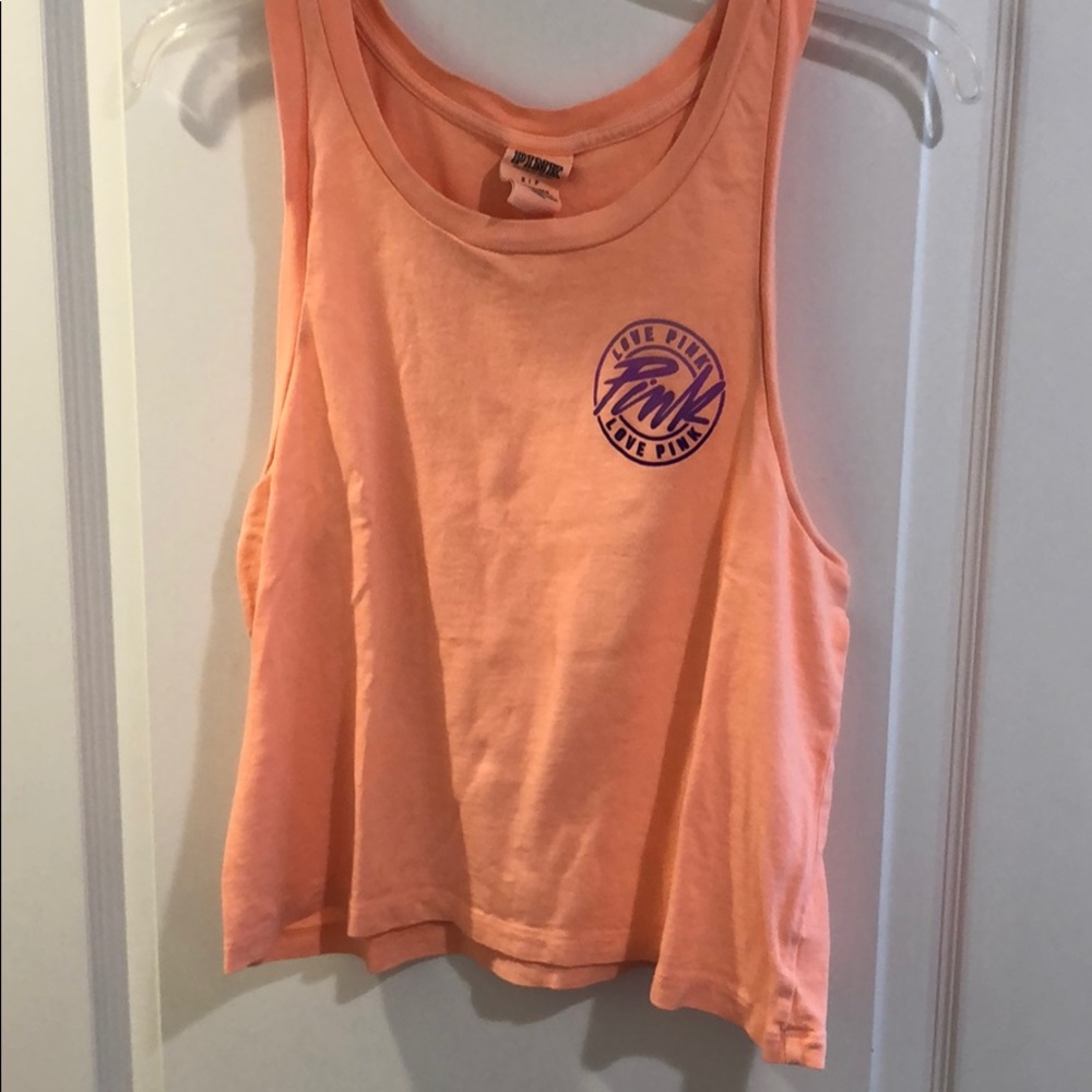 Pink cropped tank top